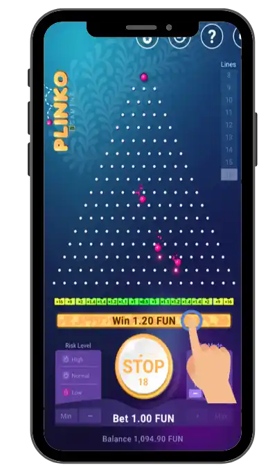 Wait for the ball to land in a slot and view your result